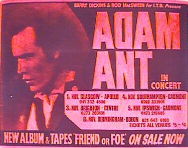 Adam Ant Tour Poster 