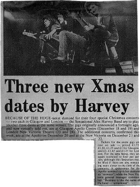 SAHB Christmas press cutting john cavanagh's article in the scotland on sunday in march 2003 highlighted just how important the apollo remains to many music fans in scotland.john recalls a famous night in 1975 when alex harvey and his band were performing "framed".  he writes,  ...