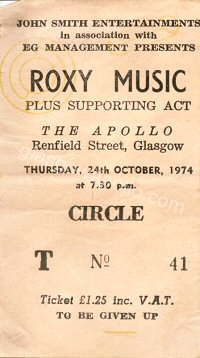 Roxy Music - Jess Roden - 24/10/1974
