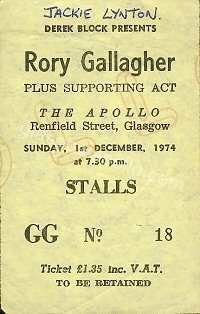 Rory Gallagher - Jackie Lynton's Grande - 01/12/1974
