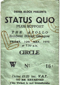Status Quo - The Pretty Things - 16/05/1975