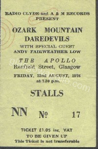The Ozark Mountain Daredevils - Andy Fairweather Low - 22/08/1975