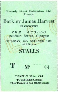 Barclay James Harvest  - Café Society with Tom Robinson - 14/10/1975