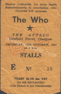 The Who - The Steve Gibbons Band - 16/10/1975