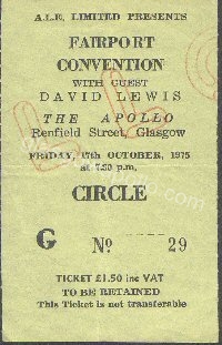 Fairport Convention - David Lewis - 17/10/1975
