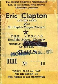 Eric Clapton - Mr Pugh's Puppet Theatre - 09/08/1976