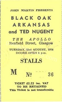 Black Oak Arkansas - Ted Nugent - 31/08/1976