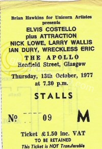 Elvis Costello and The Attractions - Nick Lowe - 13/10/1977