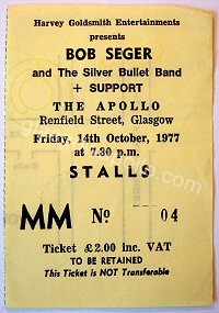 Bob Seger - Meal Ticket - 14/10/1977