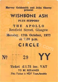 Wishbone Ash - The Motors - 17/10/1977