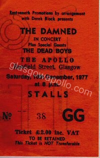 The Damned - The Dead Boys - The Zones - 10/12/1977