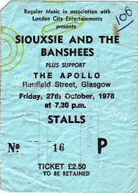 Siouxsie and the Banshees - Simple Minds - Spizzoil - 27/10/1978
