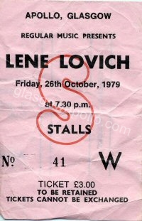 Lene Lovich - Jane Aire & The Belvederes - Meteors - 26/10/1979