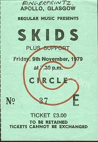 The Skids - Fingerprintz - 09/11/1979