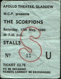 The Scorpions - Tygers Of Pan Tang - 17/05/1980