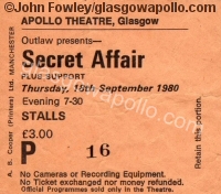 Secret Affair - 18/09/1980