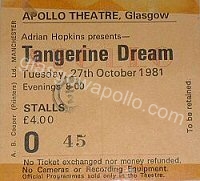 Tangerine Dream - 27/10/1981