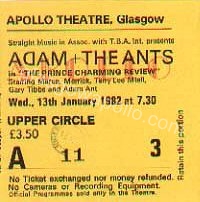 Adam and the Ants - 13/01/1982