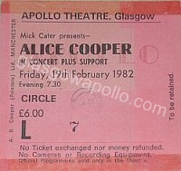 Alice Cooper - Sapphire - 19/02/1982