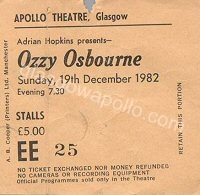 Ozzy Osbourne - Budgie - 19/12/1982