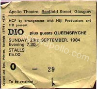 Dio - Queensryche - 23/09/1984